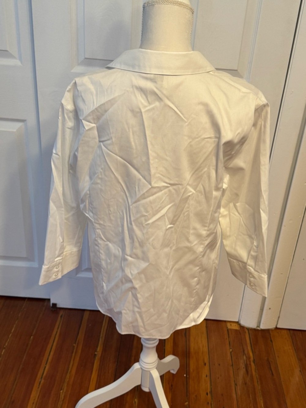 Anne Klein Classic White Collared Button-Up Business Office Y2K Retro Size XL - Picture 6 of 9